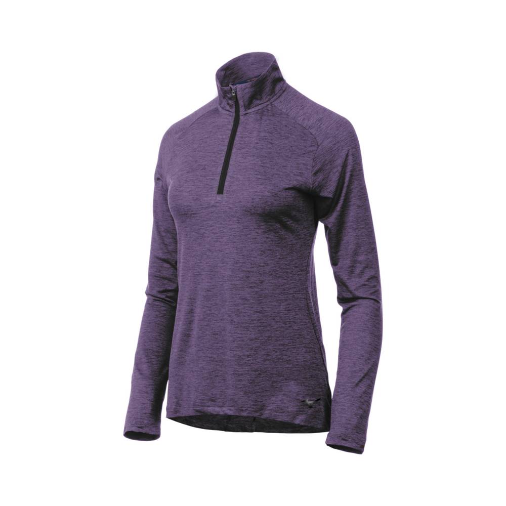 Blusa Mizuno Alpha Half Zip - Mulher - Roxo - YQEXU4501